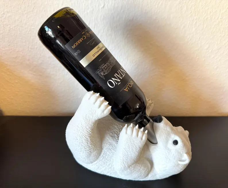 Stalak za Vino u Obliku Polarnog Medvjeda - Držač za Vino